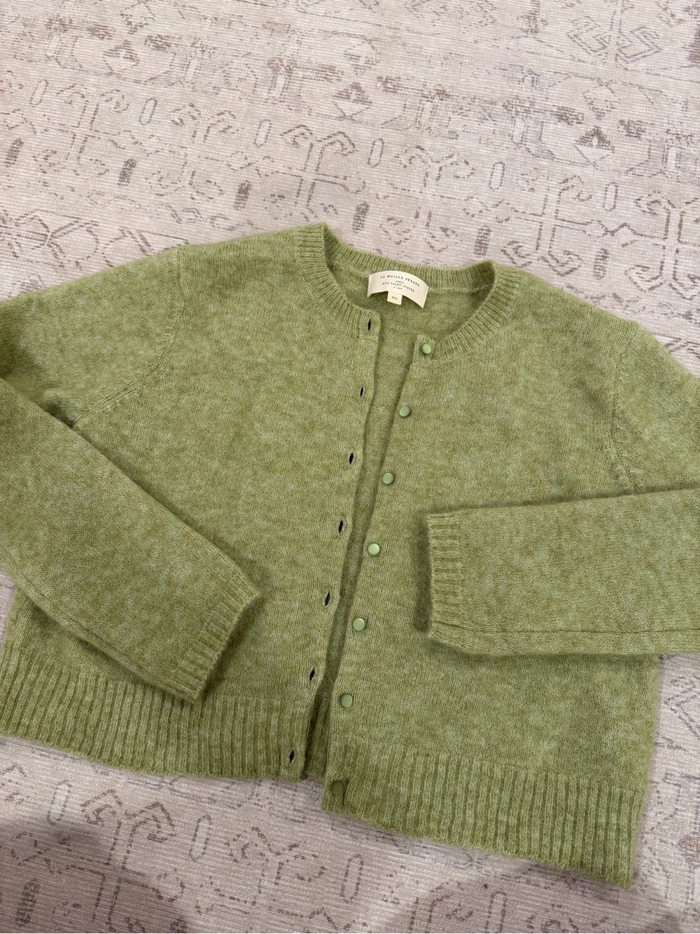 Sézane Leonora Green Crewneck Button-Front Men’s Sweater - Unbranded